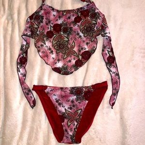 Becca two piece Swimsuit AND NWT Cover Up Skirt